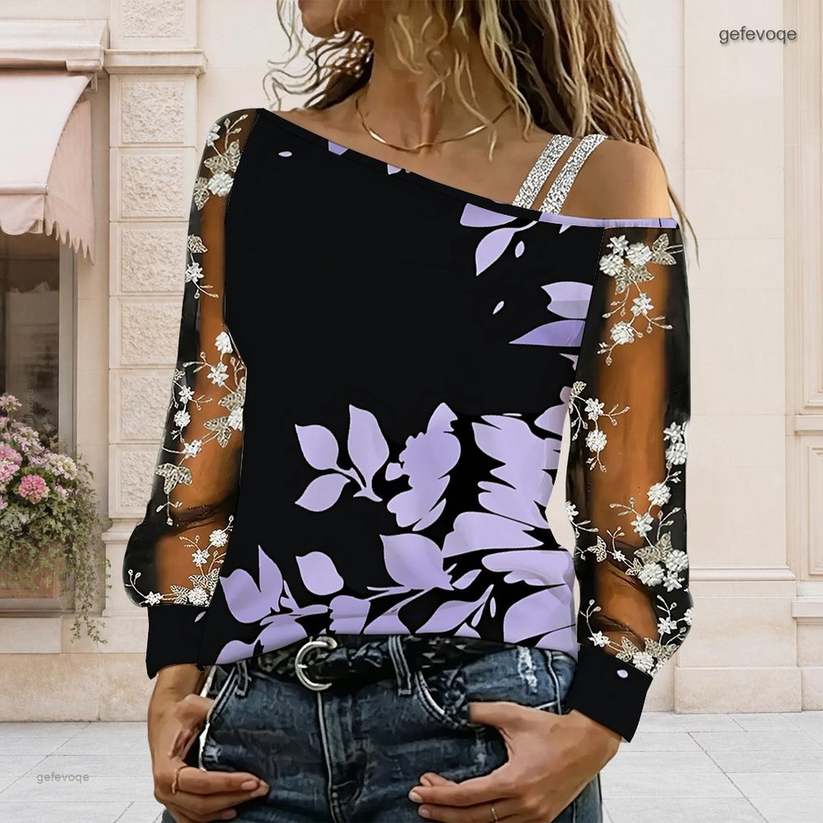เสื้อผู้หญิงเปิดไหล่ ทรงไม่สมม - Blouse Off Shoulder บทวิจารณ์และราคา