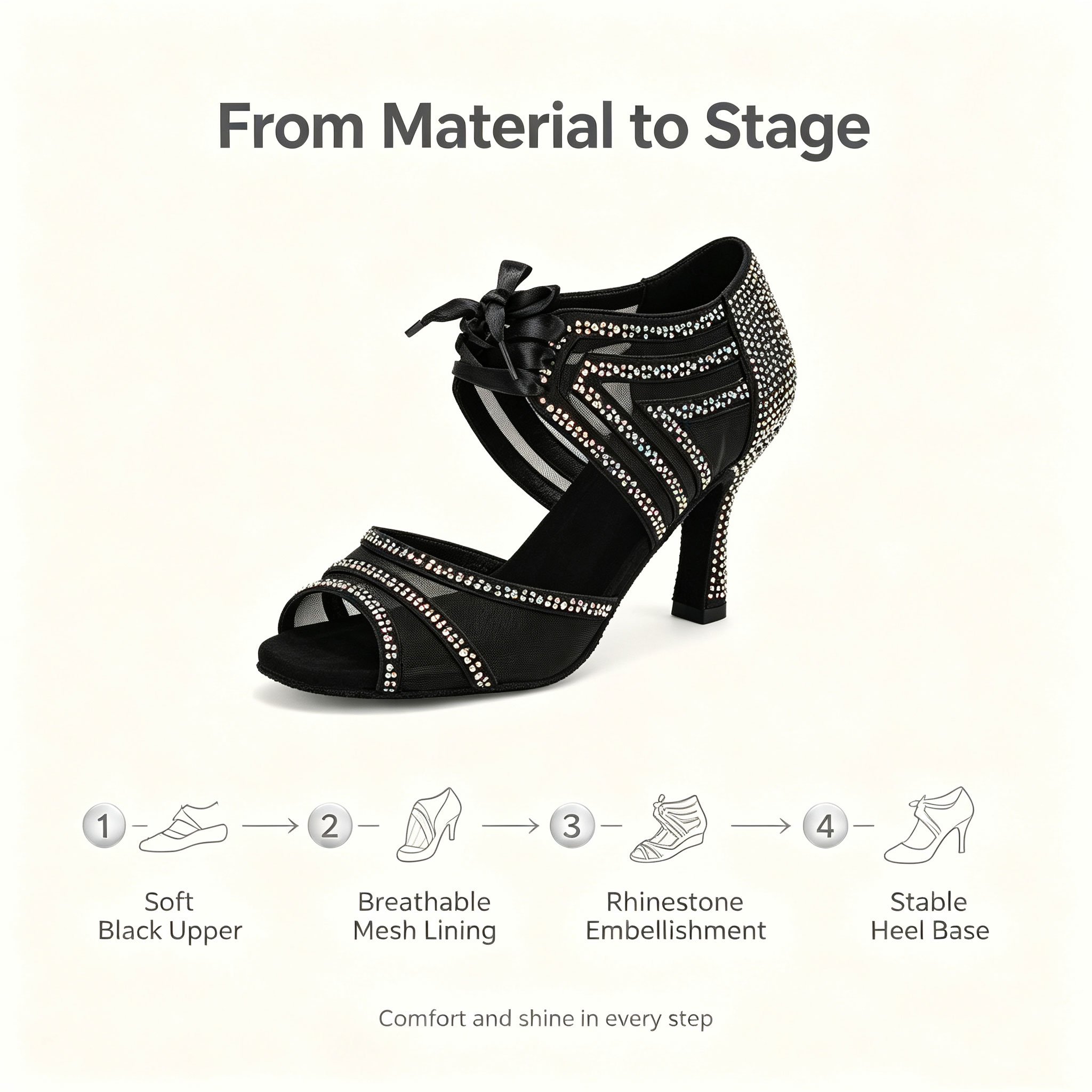 รองเท้าเต้นรำลาตินซัลซ่าสำหรับ - Sandal Strappy Heeled บทวิจารณ์และราคา