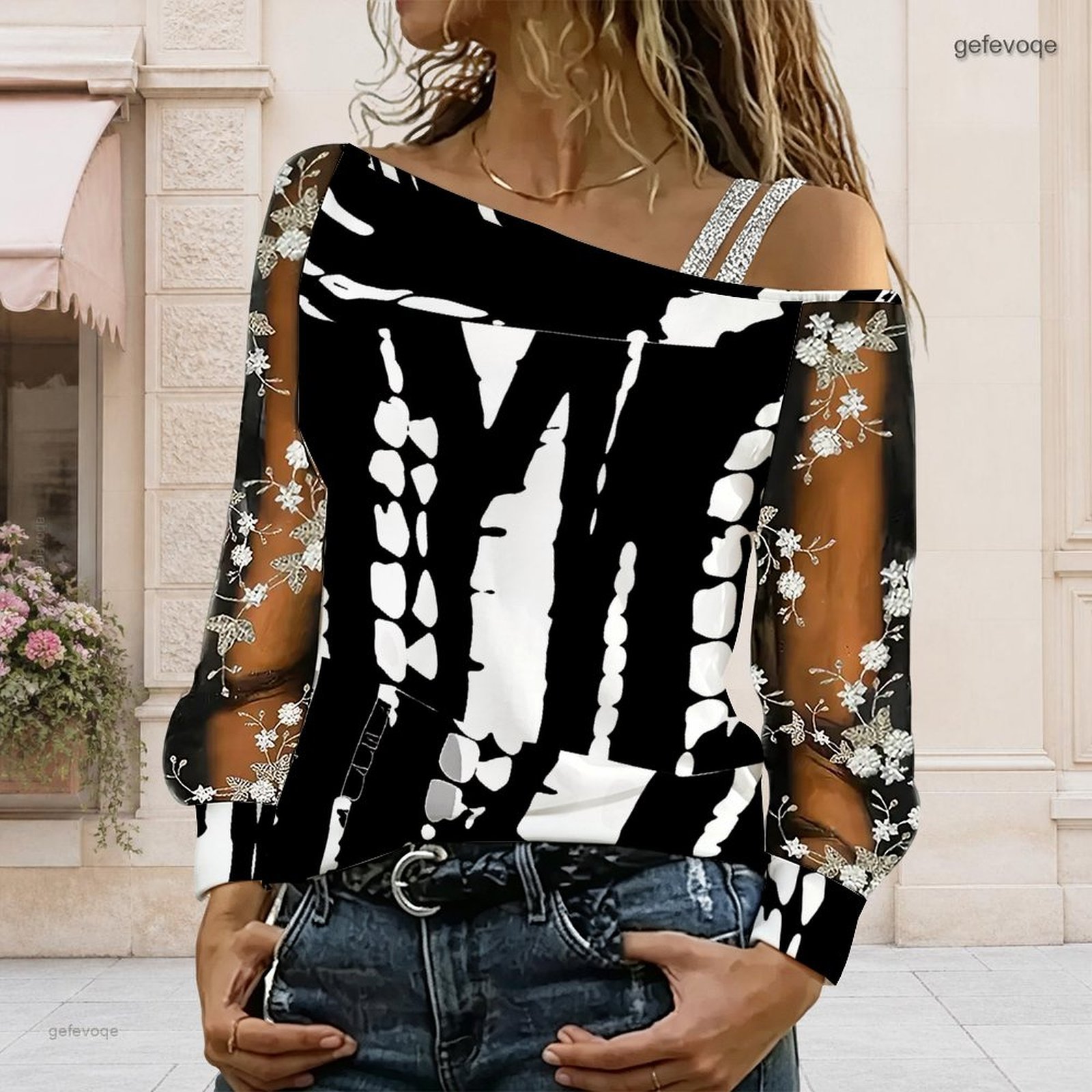 เสื้อผู้หญิงเปิดไหล่ ทรงไม่สมม - Blouse Off Shoulder บทวิจารณ์และราคา