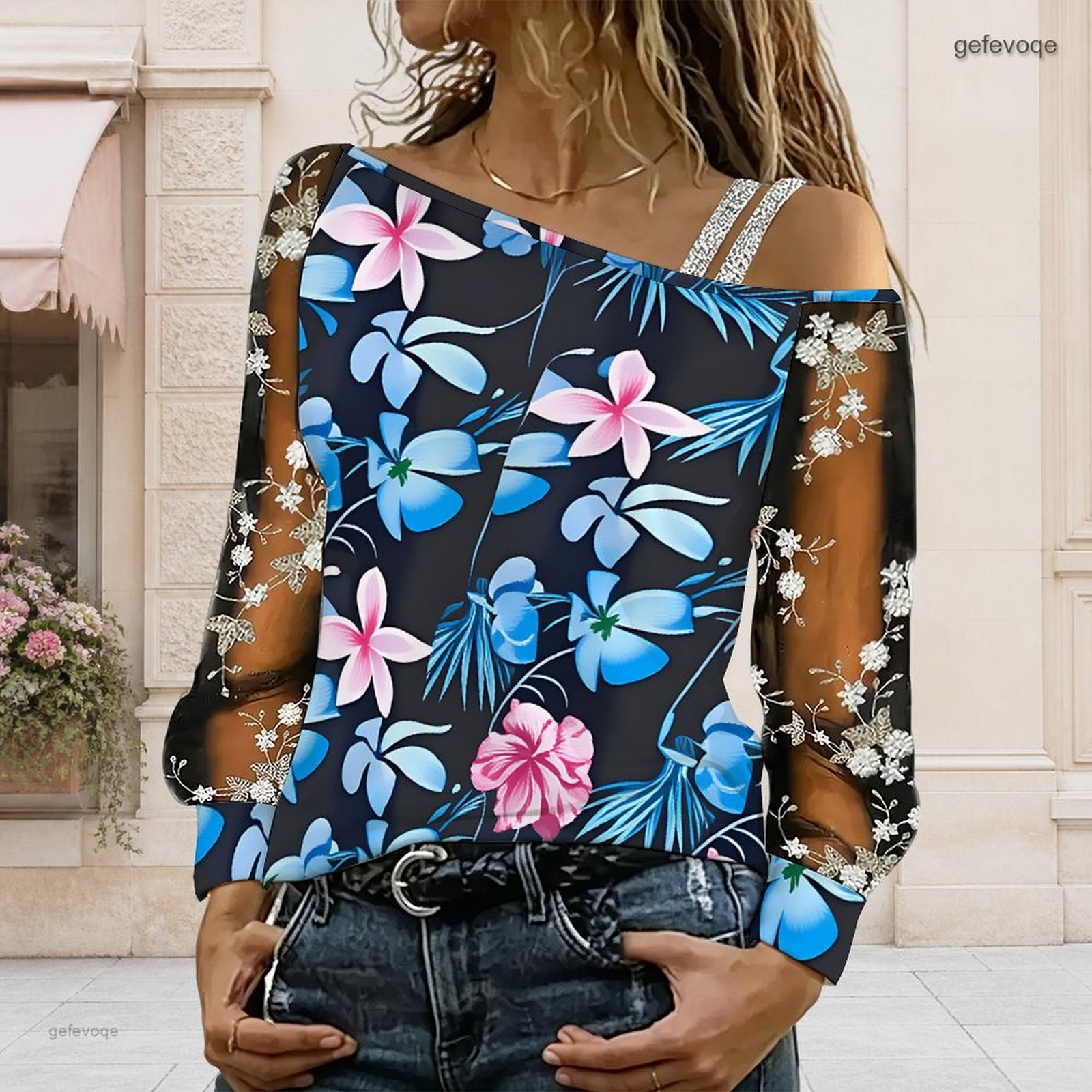 เสื้อผู้หญิงเปิดไหล่ ทรงไม่สมม - Blouse Off Shoulder บทวิจารณ์และราคา