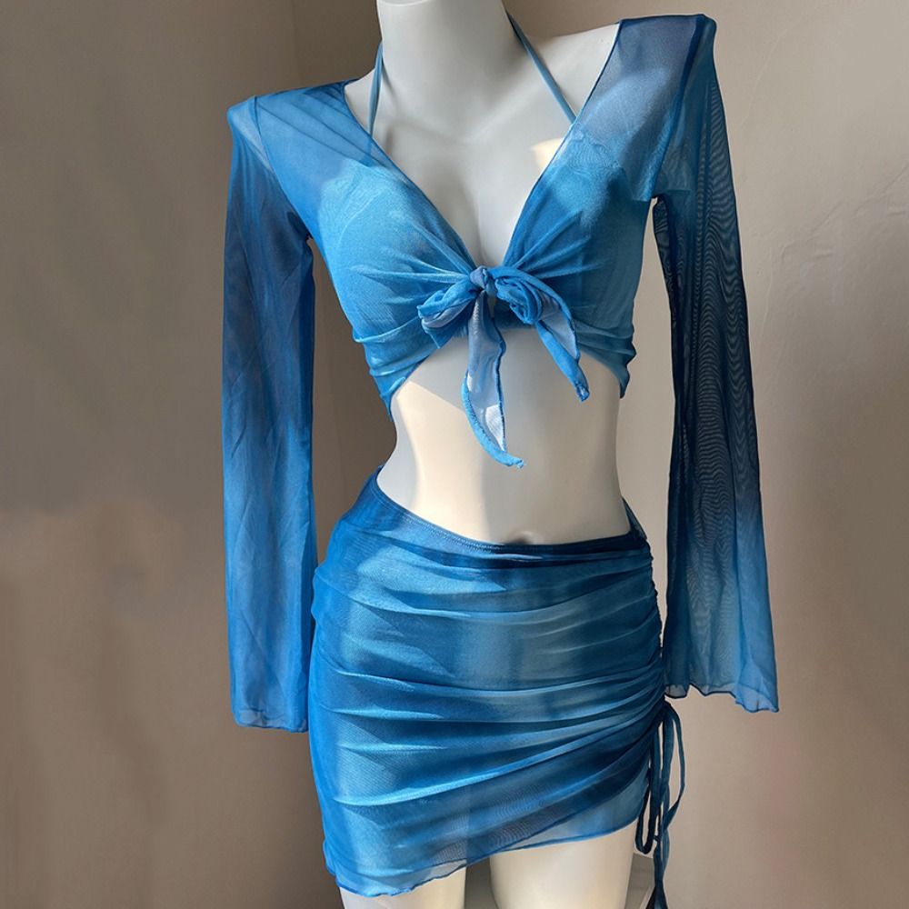 ชุดบิกินี่ลายมัดย้อม พร้อมเสื้ - Swimsuit Bikini Ruched บทวิจารณ์และราคา