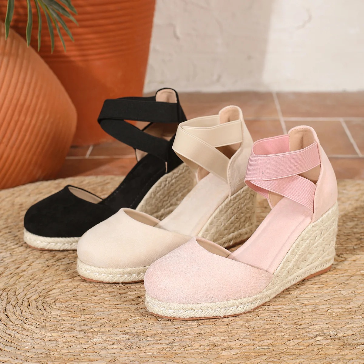 รองเท้าส้นเตารีดแบบสวมสำหรับผู - Wedge Espadrille Women บทวิจารณ์และราคา