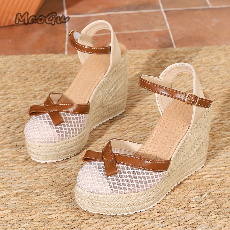 รองเท้าส้นเตารีดแบบสวม ไซส์ 42 - Wedge Espadrille Women บทวิจารณ์และราคา