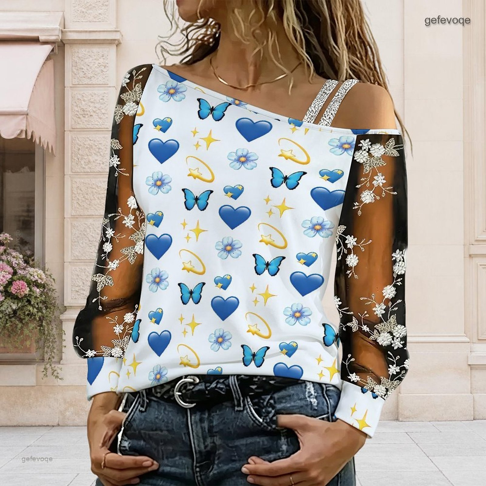 เสื้อผู้หญิงเปิดไหล่ ทรงไม่สมม - Blouse Off Shoulder บทวิจารณ์และราคา