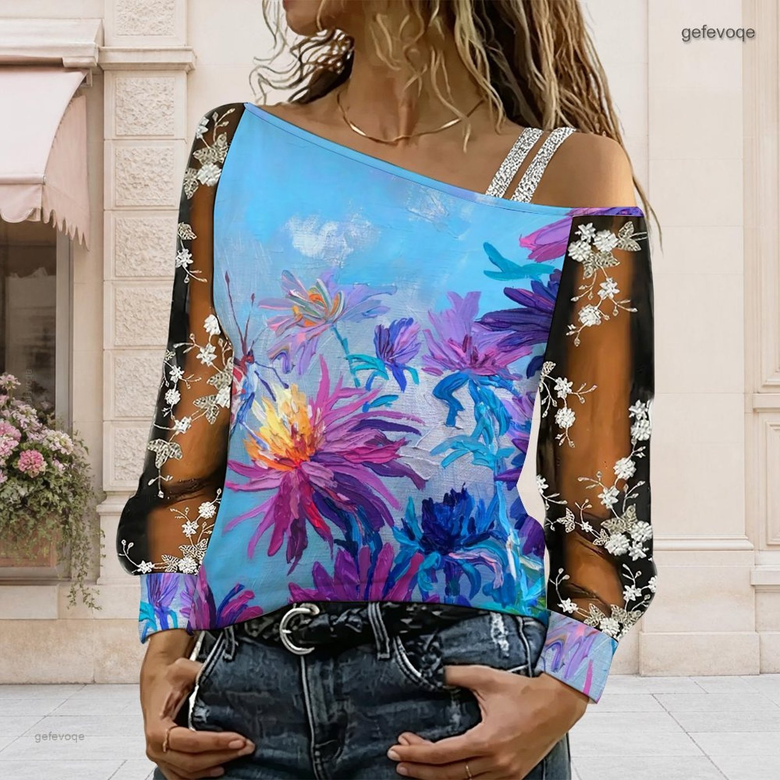 เสื้อผู้หญิงเปิดไหล่ ทรงไม่สมม - Blouse Off Shoulder บทวิจารณ์และราคา