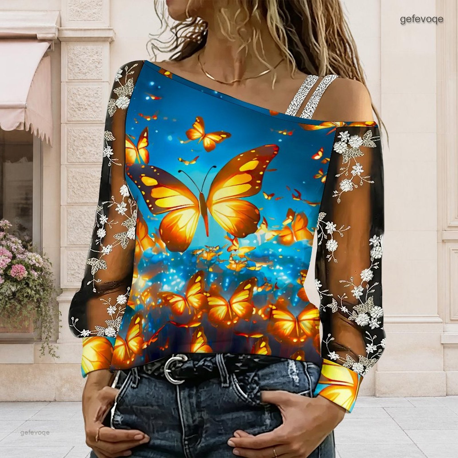 เสื้อผู้หญิงเปิดไหล่ ทรงไม่สมม - Blouse Off Shoulder บทวิจารณ์และราคา